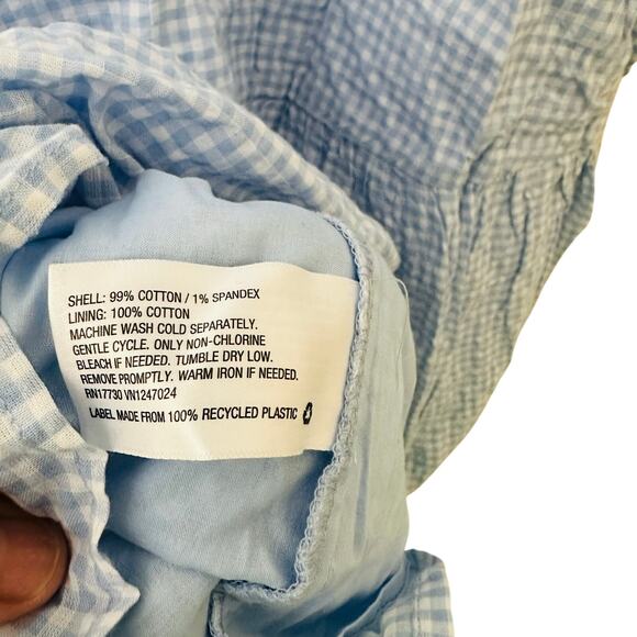 Sandy Liang Blue Gingham Mini Dress sz Small - Picture 10 of 10